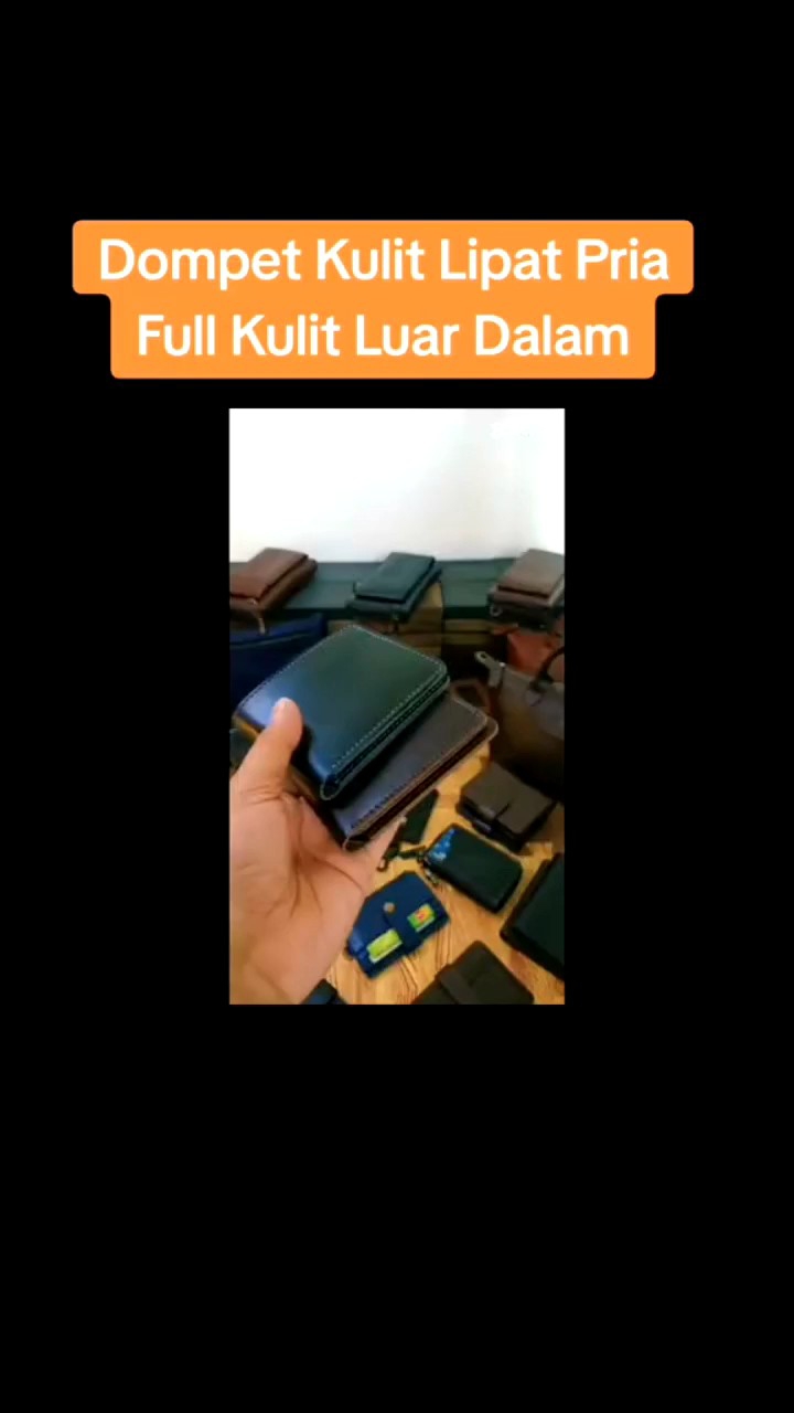 dompet lipat pria full kulit Luar dalam (non puring)