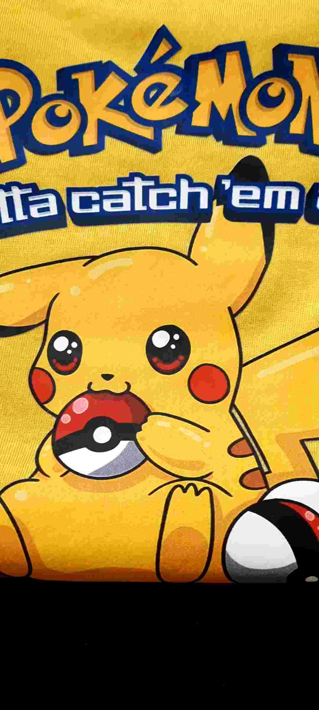 Setelan anak perempuan/laki-laki pokemon pikachu kaos+celana 2-10 tahun