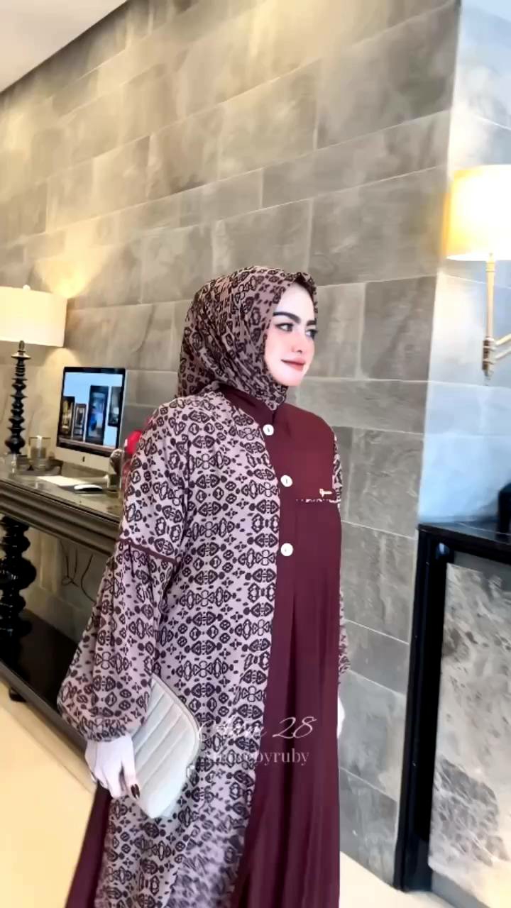 bintang exlusive gamis set hijab gamis Lionel Richie motif simple edisi adm28 produk Amore by ruby