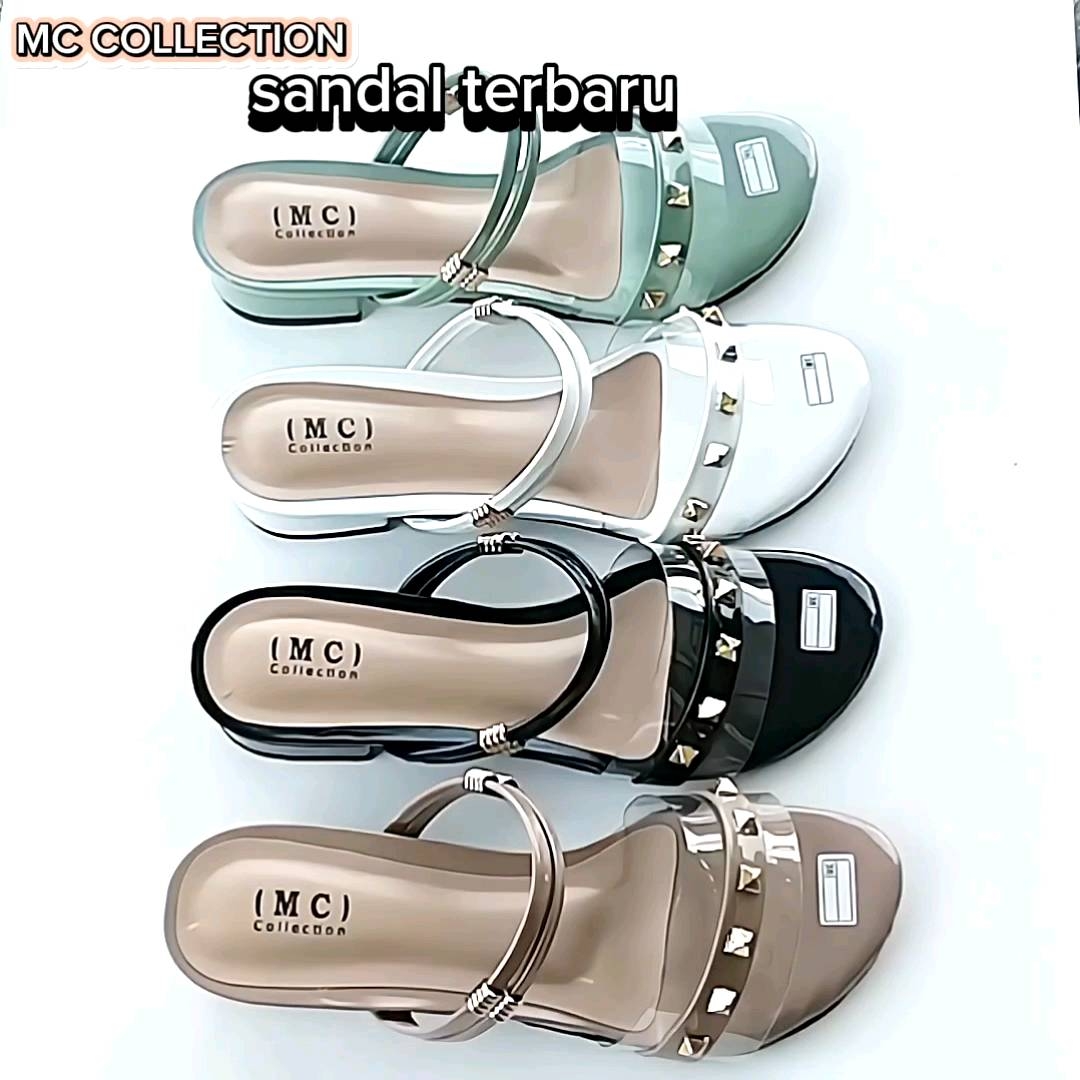 Sandal Flat Dewasa Hak Tahu 3 CM dengan Model Kokop Piramid Terbaru 2024 (Bisa COD)