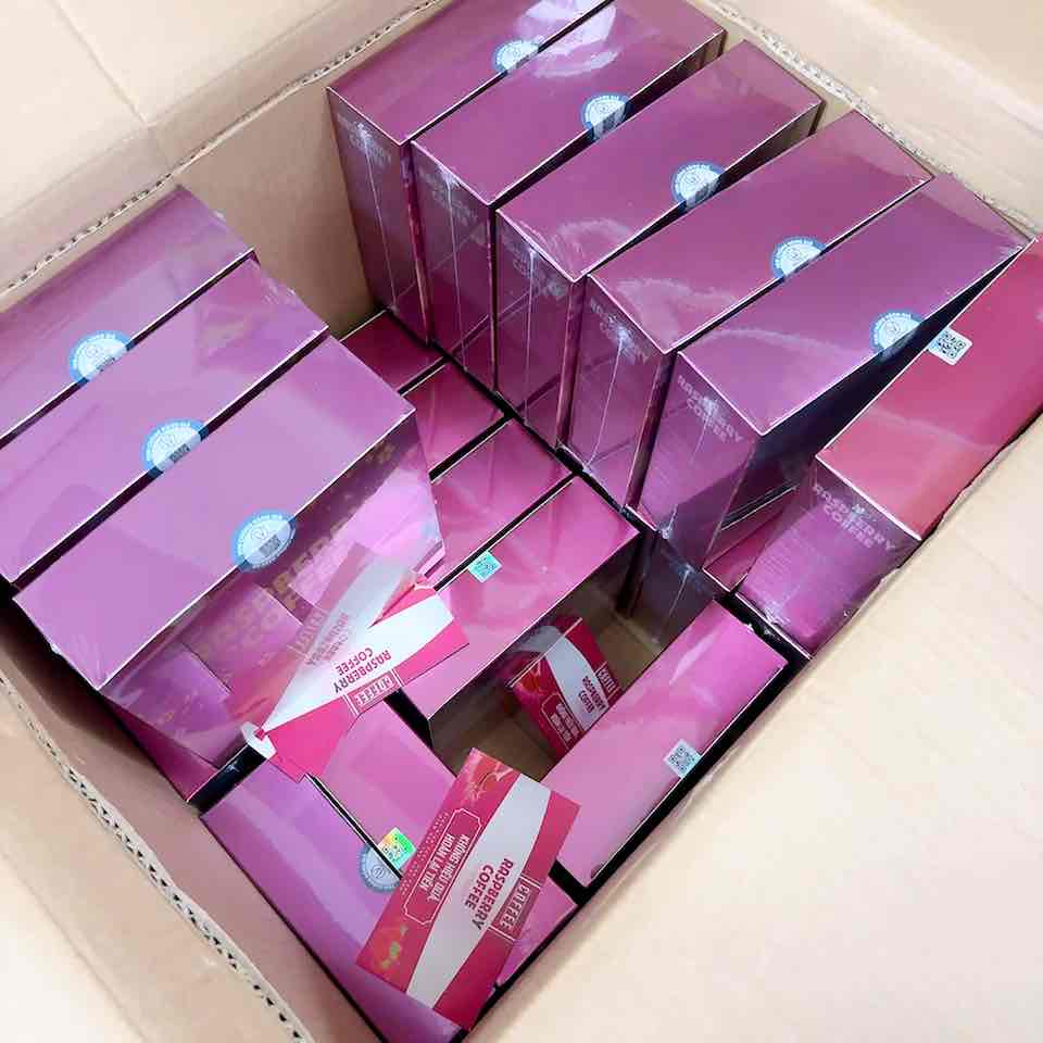 Cà Phê Mâm Xôi Giảm Cân Raspberry Coffee chính hãng hộp 15 gói
