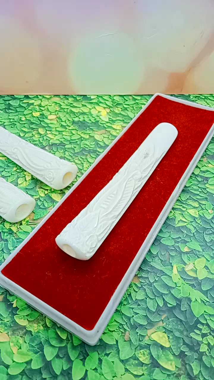 Once pipa tulang sapi ukir bunga B156