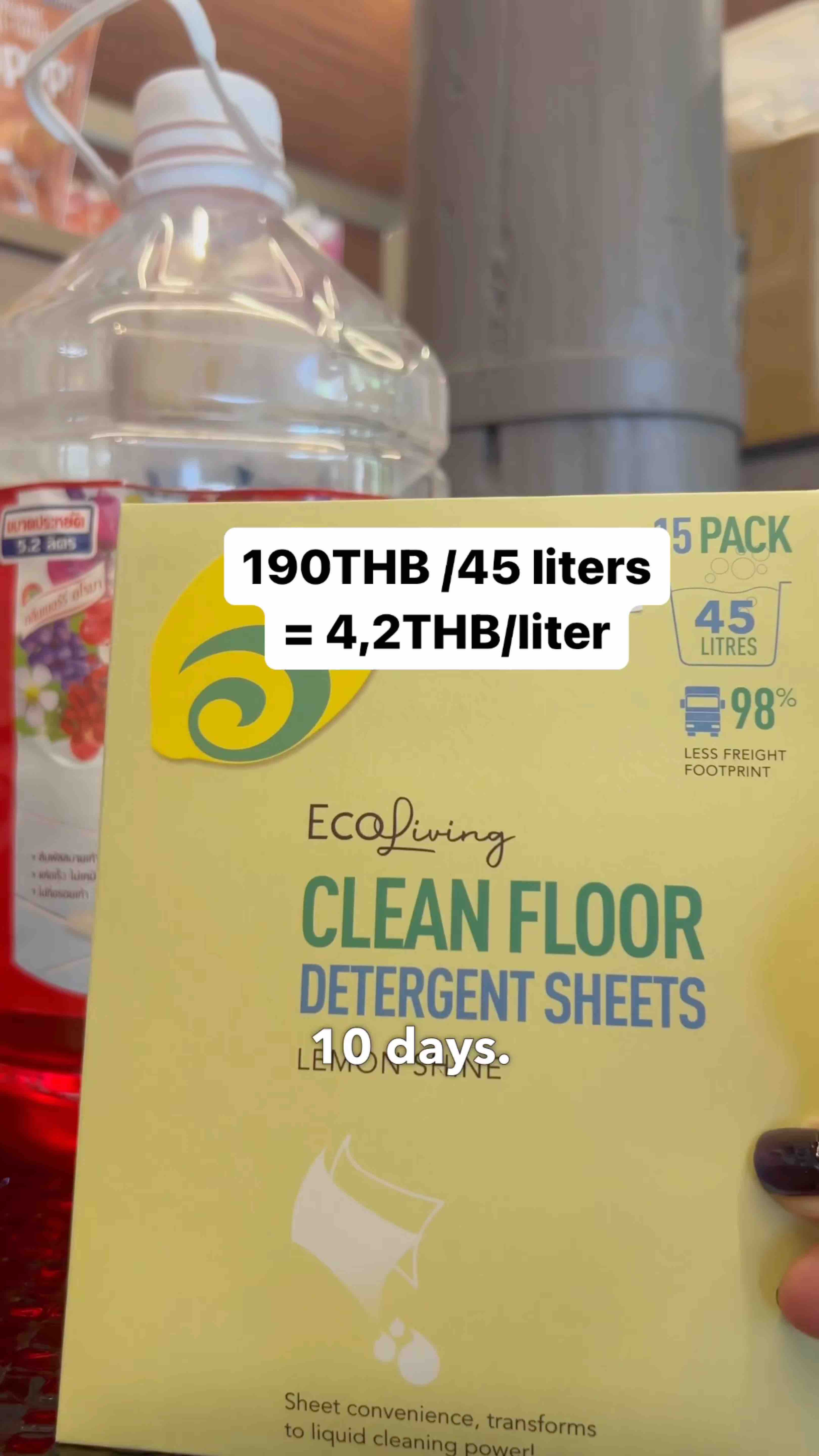 EcoLiving Clean Floor Detergent Sheets – Lemon Shine (15 sheets)