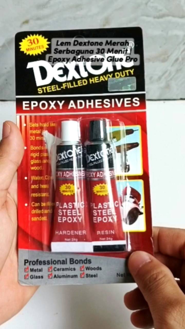 Lem DEXTONE Merah Serbaguna 30 Menit | Epoxy Adhesive Glue Pro | 48 gr ...